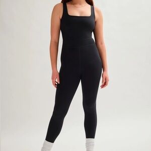 Girlfriend Collective XL Black Luxe Paneled Unitard - Moisture Wicking Bodysuit